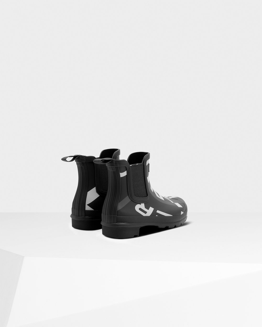 Womens Chelsea Boots - Hunter Original Exploded Logo (23DGNBOHE) - Black